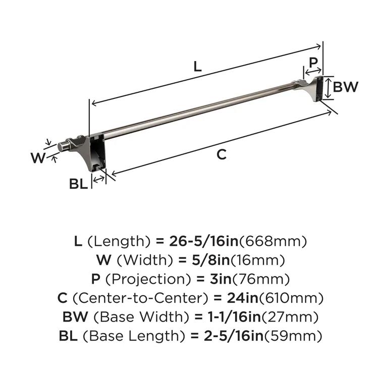 Davenport 26.31" Wall Mounted Towel Bar