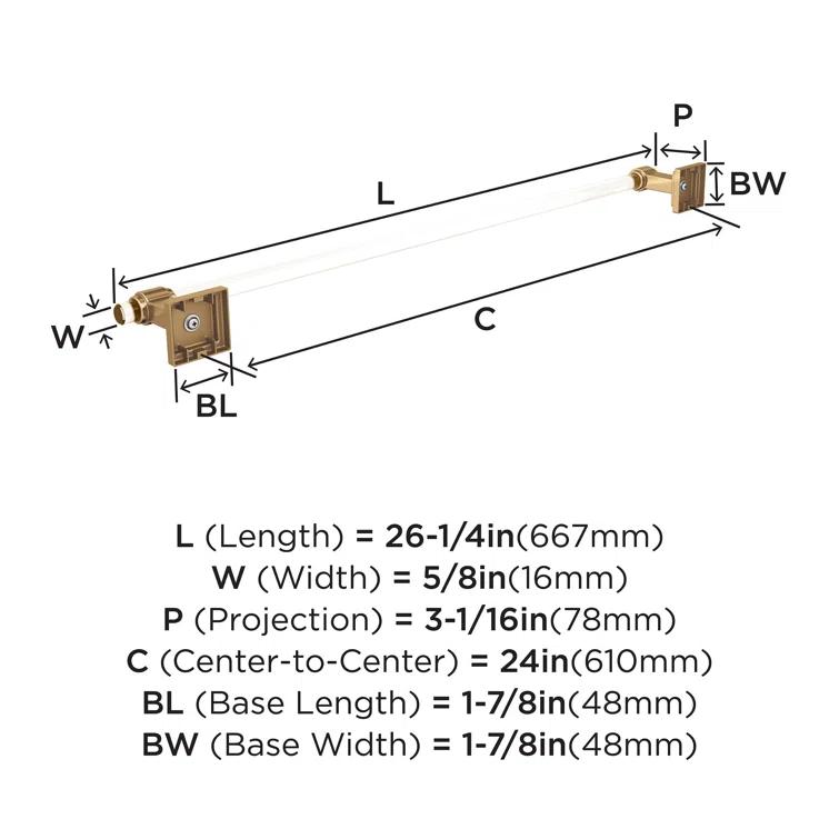 Glacio 26.25" Wall Mounted Towel Bar