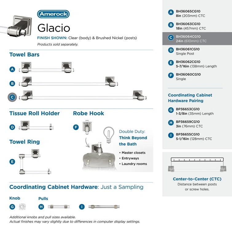 Glacio 26.25" Wall Mounted Towel Bar