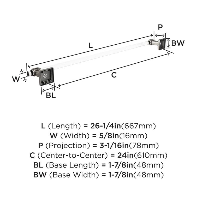 Glacio 26.25" Wall Mounted Towel Bar