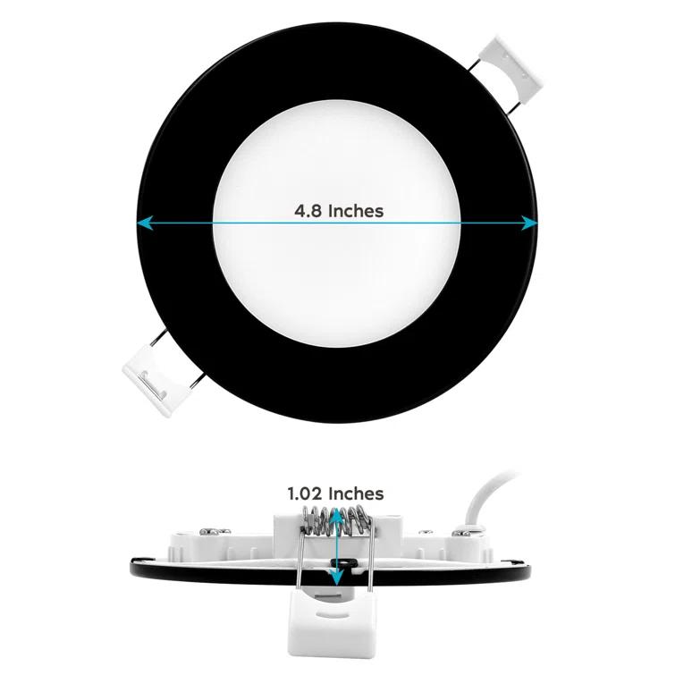 Luxrite LR23756 LR23770-4PK 4'' Selectable Color Temperature Dimmable Air-Tight IC Rated LED Canless Recessed Lighting Kit (Set of 4)