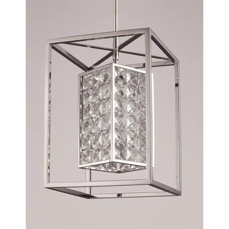 Struttura Modern Crystal & Steel 10" Geometric Pendant
