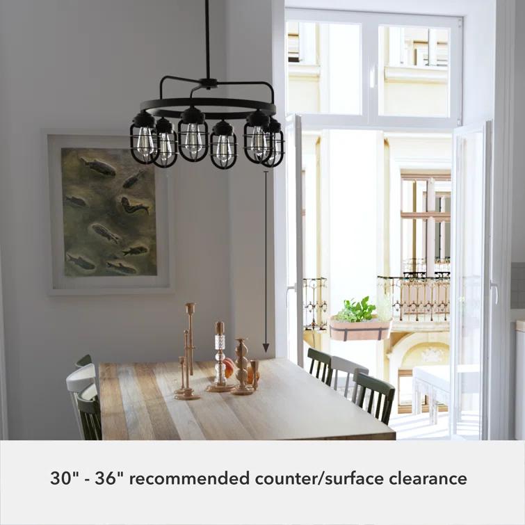 Hunter Fan Starklake 6 - Light Unique / Statement Wagon Wheel Chandelier