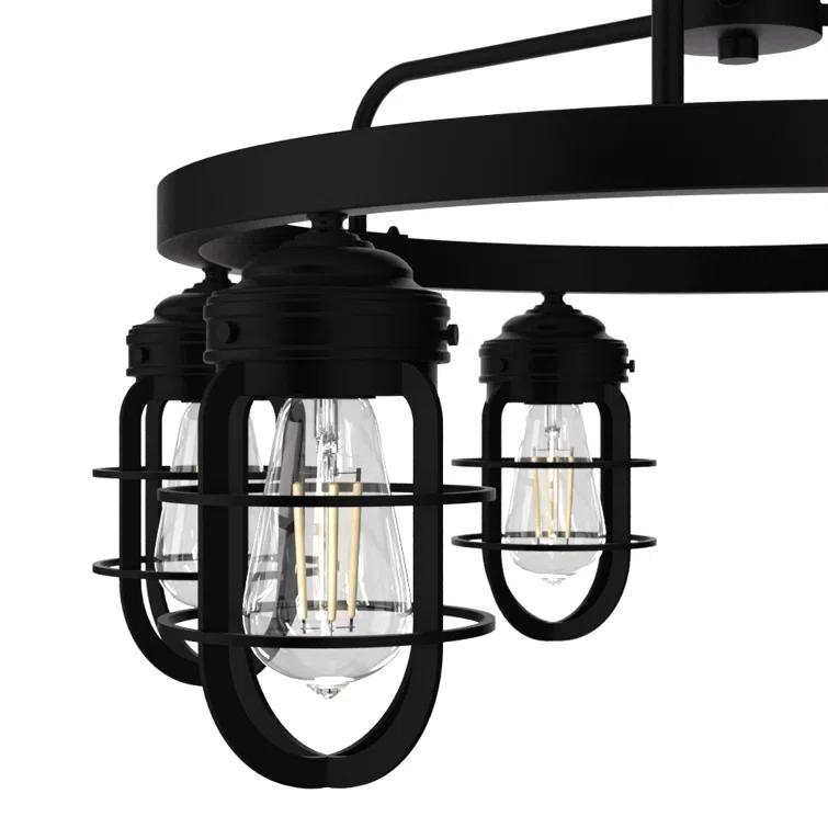Hunter Fan Starklake 6 - Light Unique / Statement Wagon Wheel Chandelier