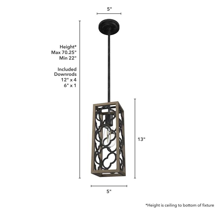 Hunter Fan Gablecrest 1 - Light Single Rectangle Pendant