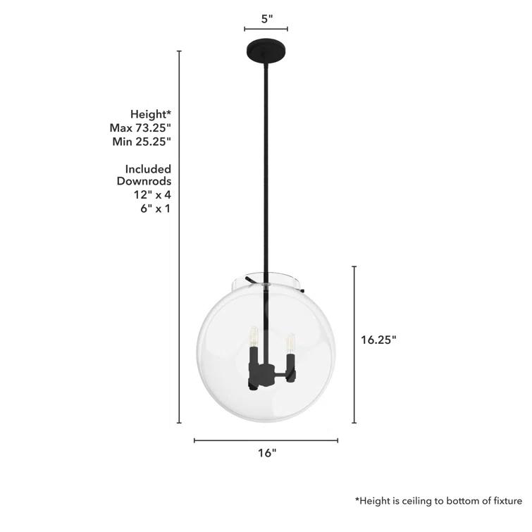 Hunter Fan Sacha 3 - Light Single Globe Pendant