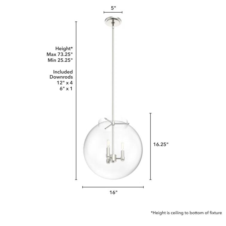 Hunter Fan Sacha 3 - Light Single Globe Pendant