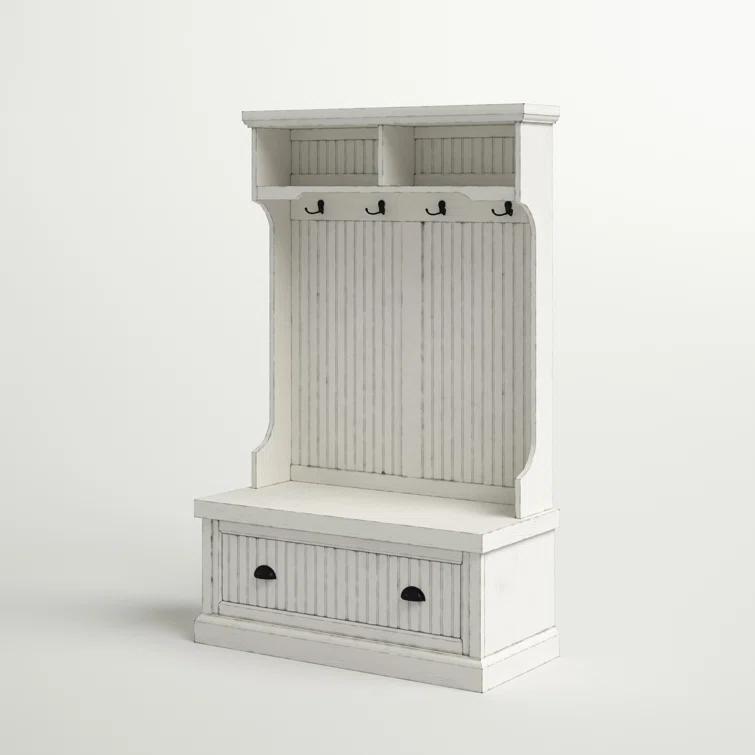 Seaside Hall Tree 40'' Wide with Bench and Shoe Storage