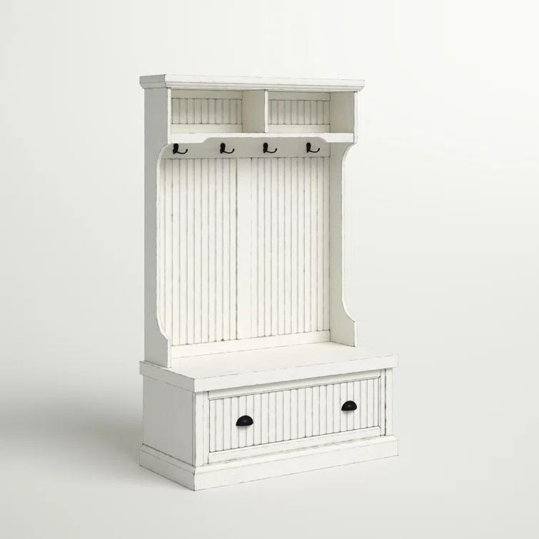 Seaside Hall Tree 40'' Wide with Bench and Shoe Storage