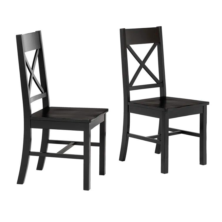Gracie Oaks Solid Wood Upholstered Dining Chair(Set of 2)