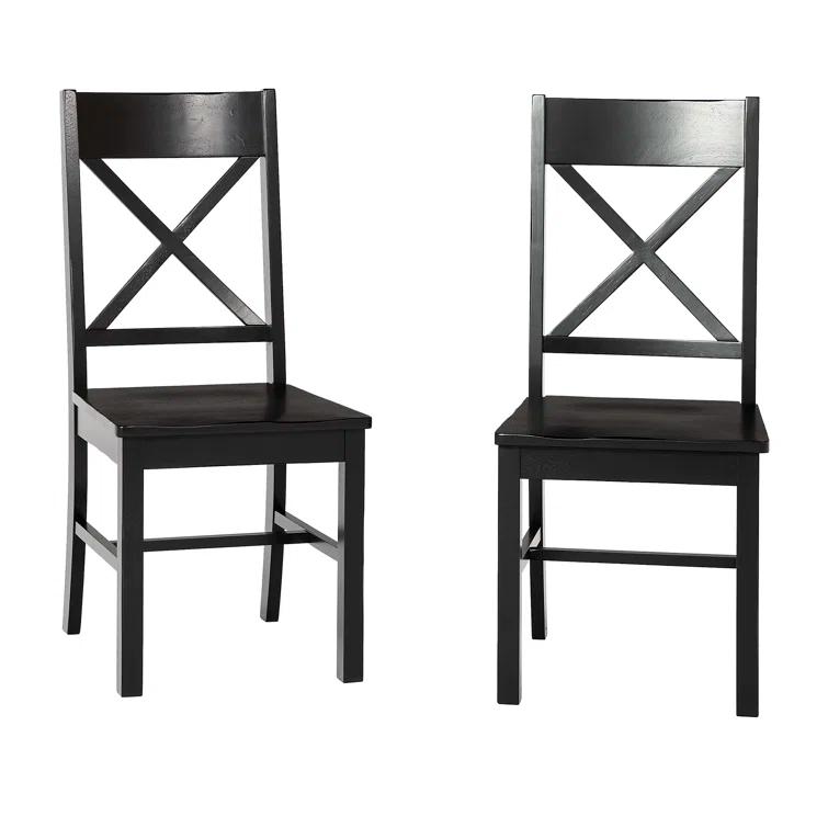Gracie Oaks Solid Wood Upholstered Dining Chair(Set of 2)