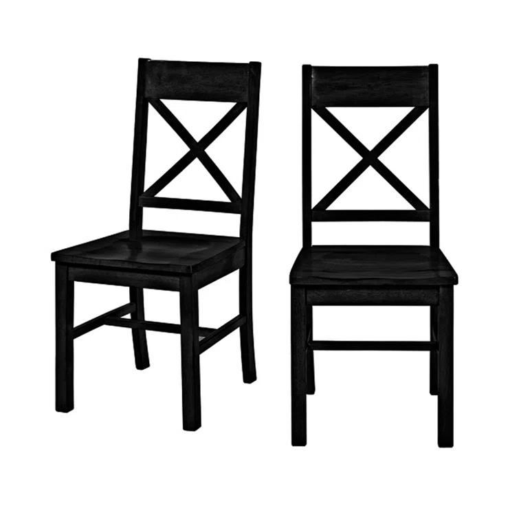 Gracie Oaks Solid Wood Upholstered Dining Chair(Set of 2)