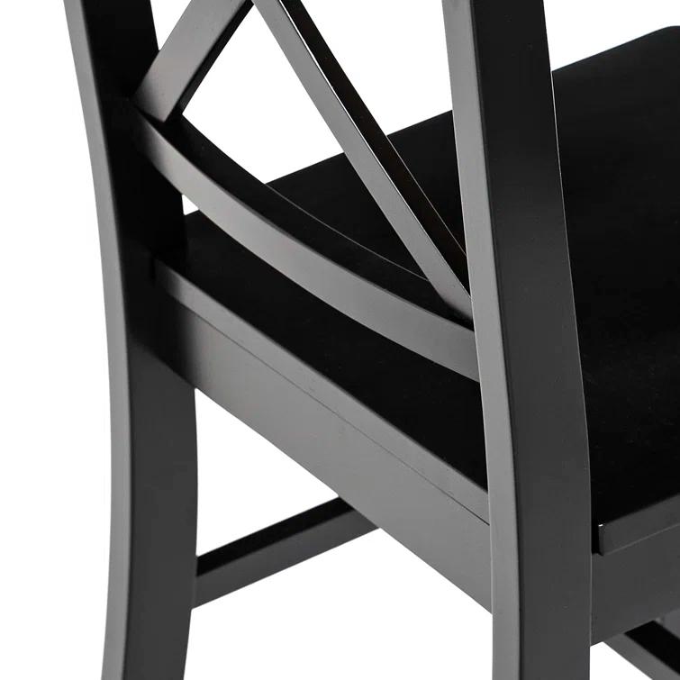 Gracie Oaks Solid Wood Upholstered Dining Chair(Set of 2)