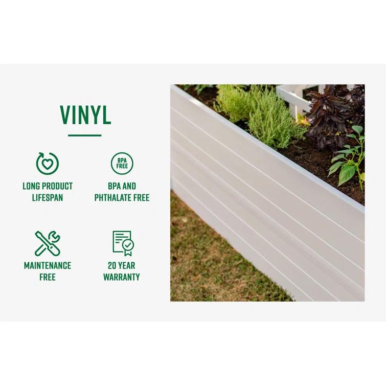 Vita Classic White Vinyl Raised Garden