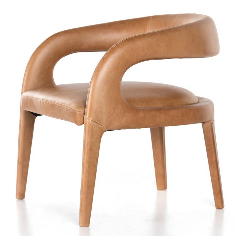 Sonoma Butterscotch Leather Barrel Accent Chair