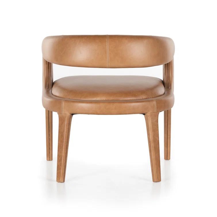 Sonoma Butterscotch Leather Barrel Accent Chair