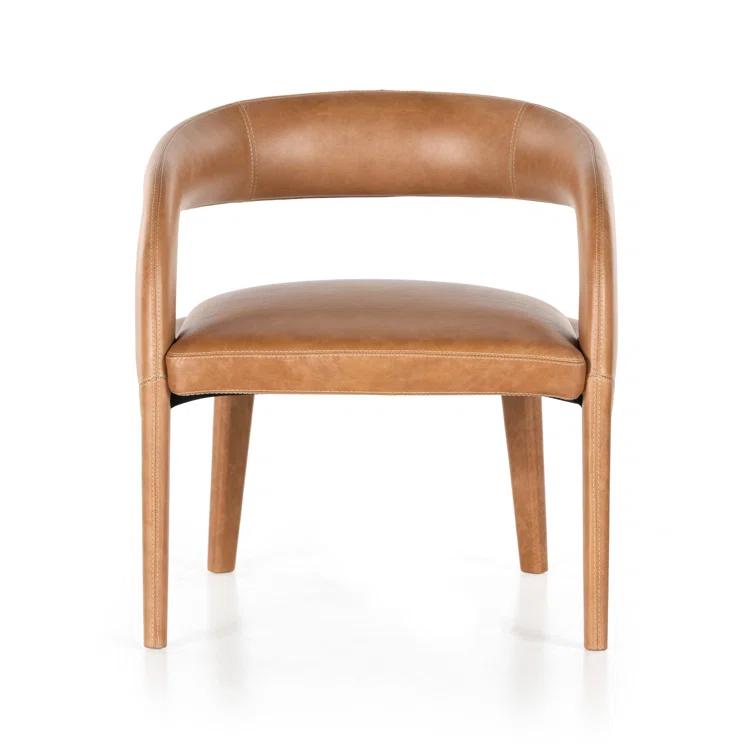 Sonoma Butterscotch Leather Barrel Accent Chair