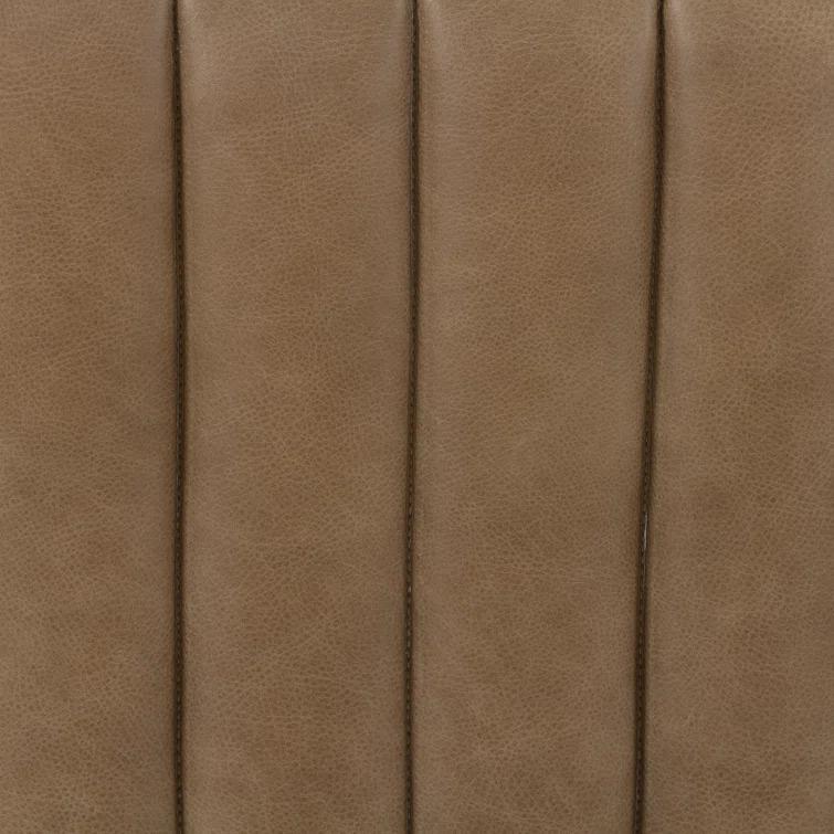 Augustine Modern Tufted Tawny Brown Leather Ottoman
