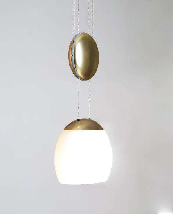 Jojo Brass 6.3" x 13.7" Modern LED Glass Pendant