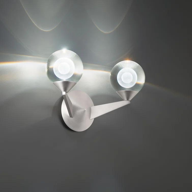 Double Bubble Aluminum LED Armed Sconce