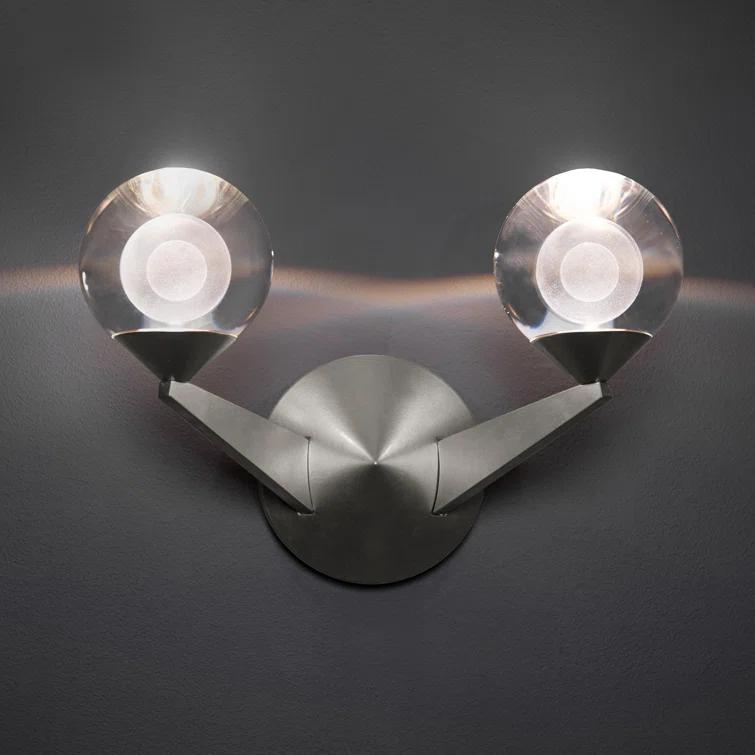 Double Bubble Aluminum LED Armed Sconce