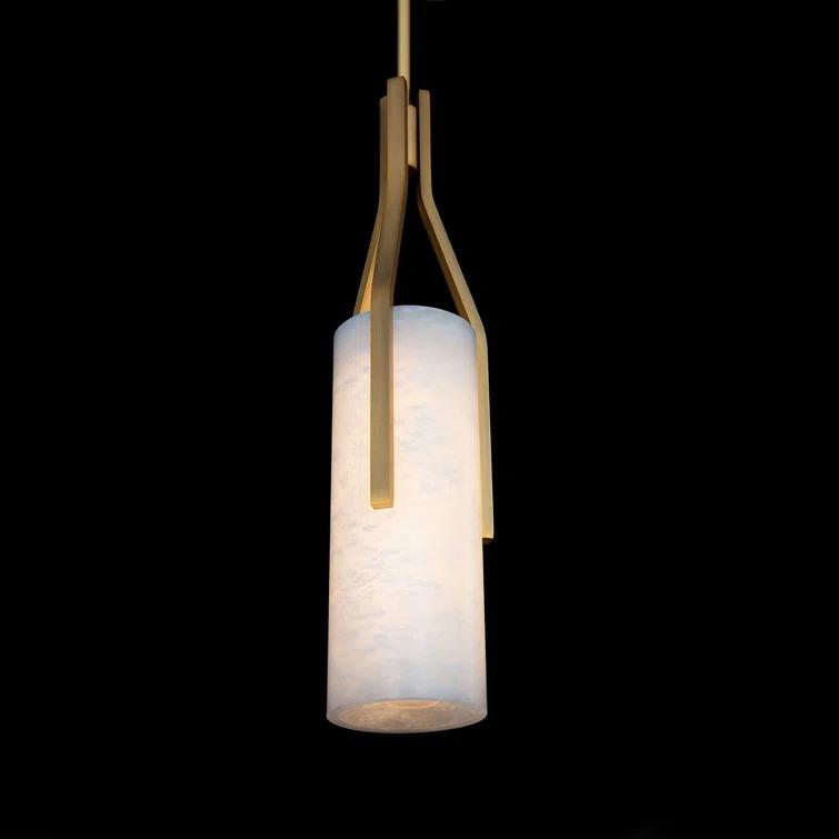 Modern Forms Firenze 1 - Light Dimmable Cylinder LED Pendant With Alabaster Shade