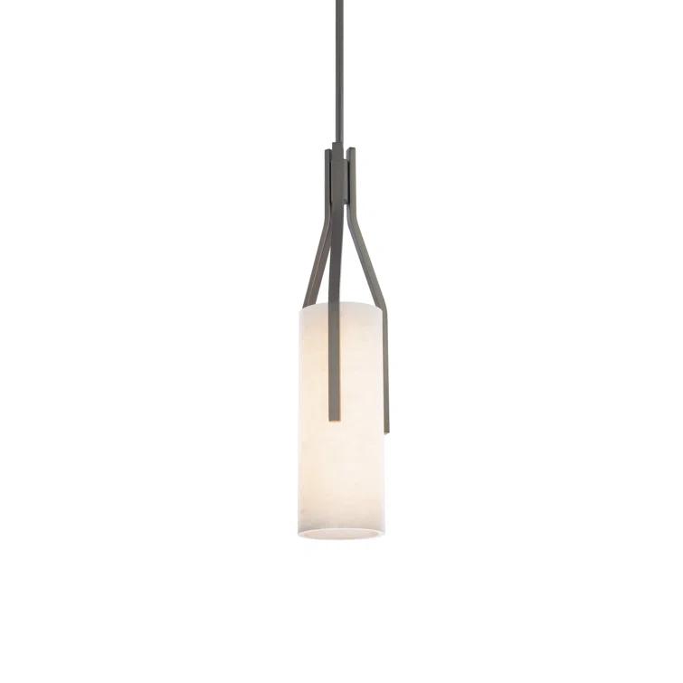 Firenze 1 - Light Dimmable Cylinder LED Pendant With Alabaster Shade