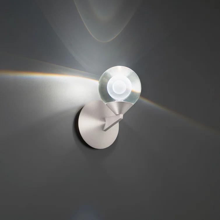 Double Bubble Aluminum LED Armed Sconce