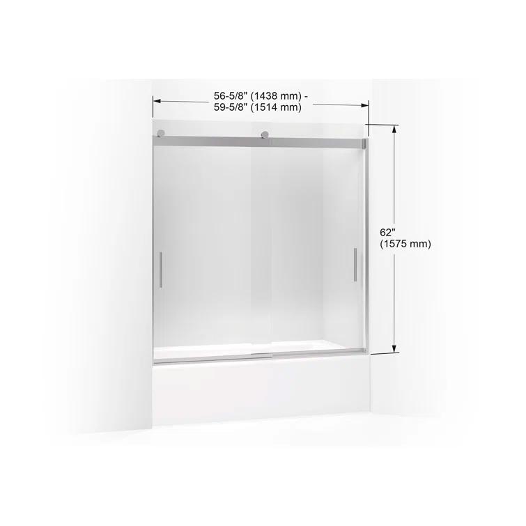 Levity 59.62" x 62" Bypass Bath Door with CleanCoat® Technology
