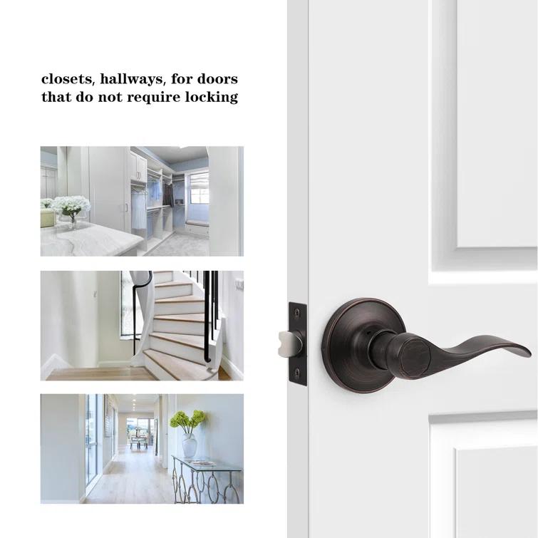 Passage Door Lever with Round Rosette