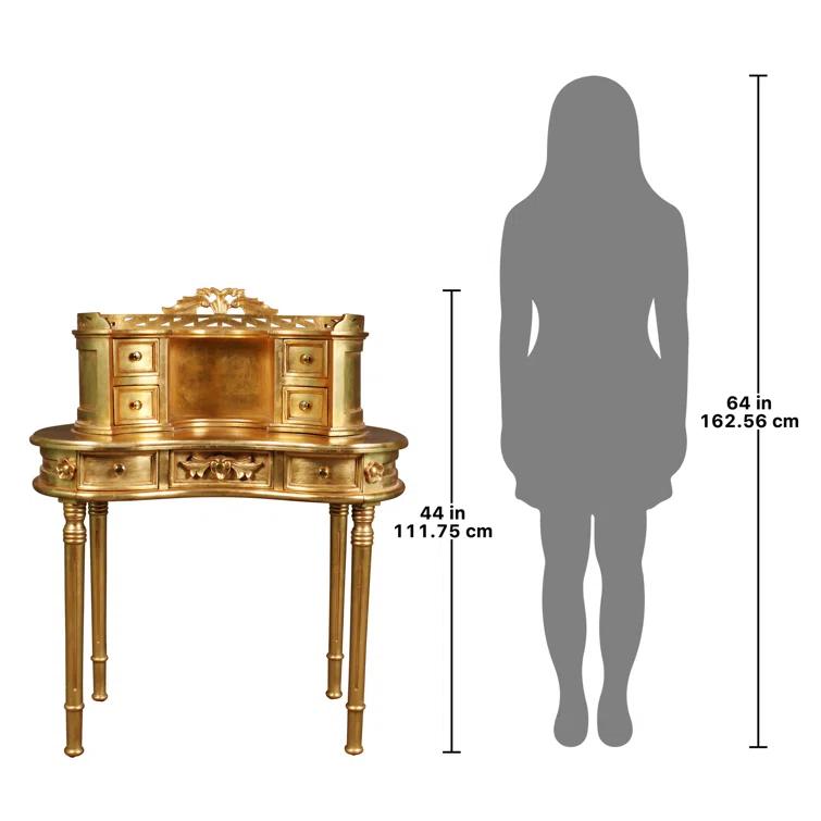 Design Toscano Lady Constance Curved Solid Wood Writing Desk
