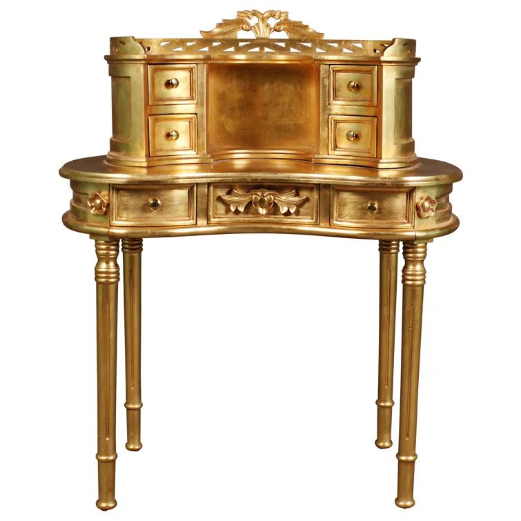 Design Toscano Lady Constance Curved Solid Wood Writing Desk