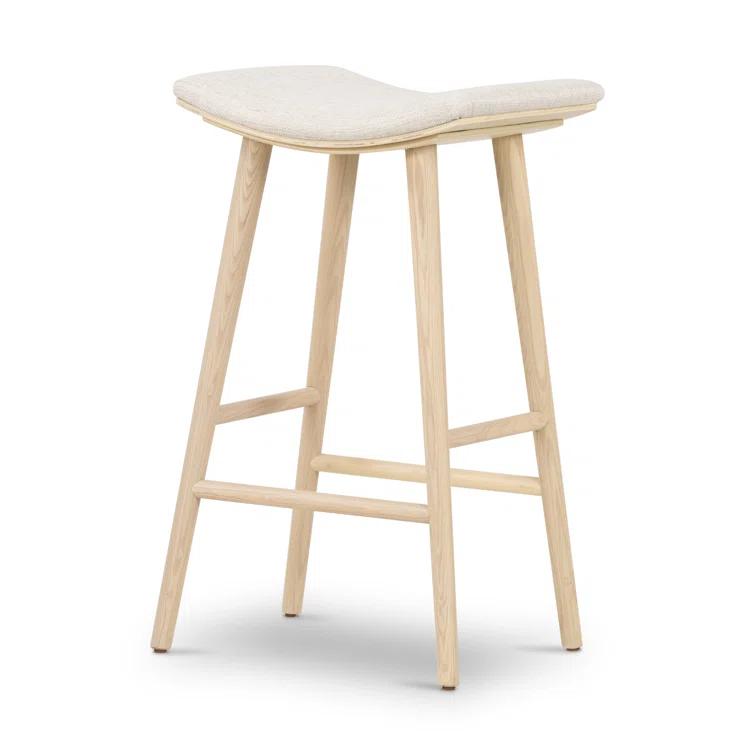 Oak Wood Saddle Bar & Counter Stools