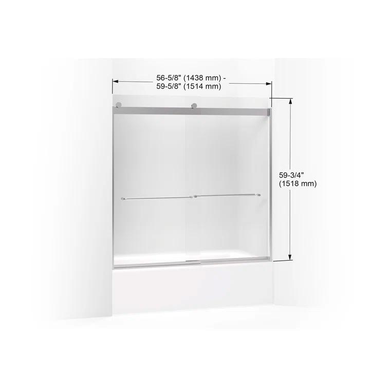 Levity 59.63" x 59.75" Bypass Bath Door with CleanCoat® Technology
