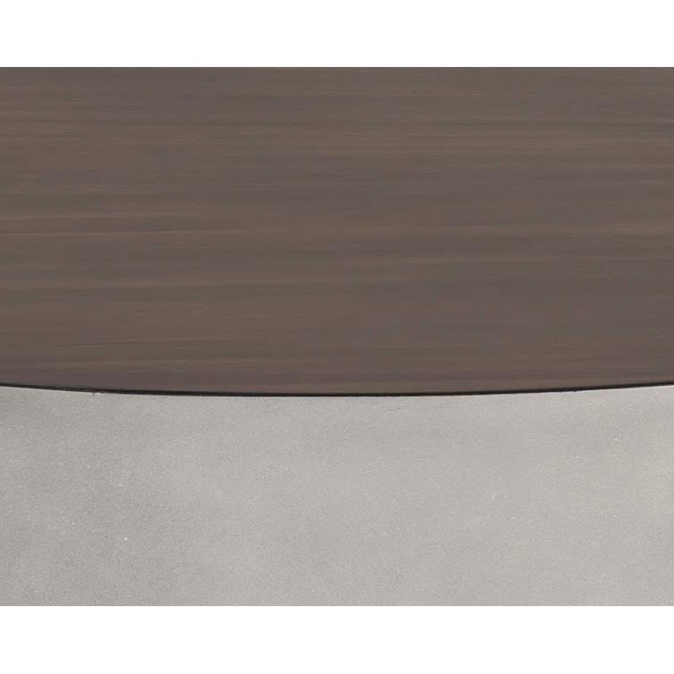 Contemporary Round Grey and Timber Brown Wood Coffee Table
