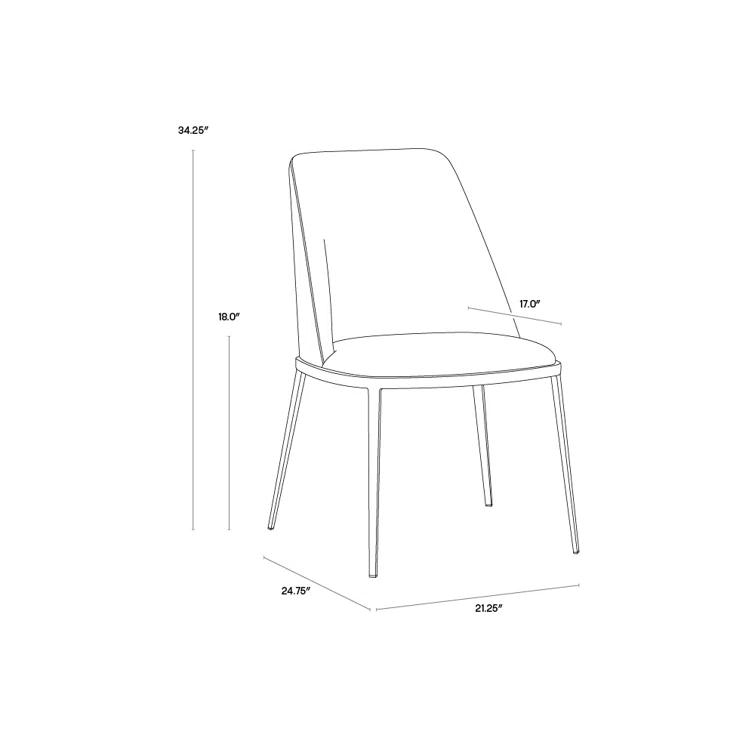 Bravo Portabella Faux Leather and Metal Dining Chair