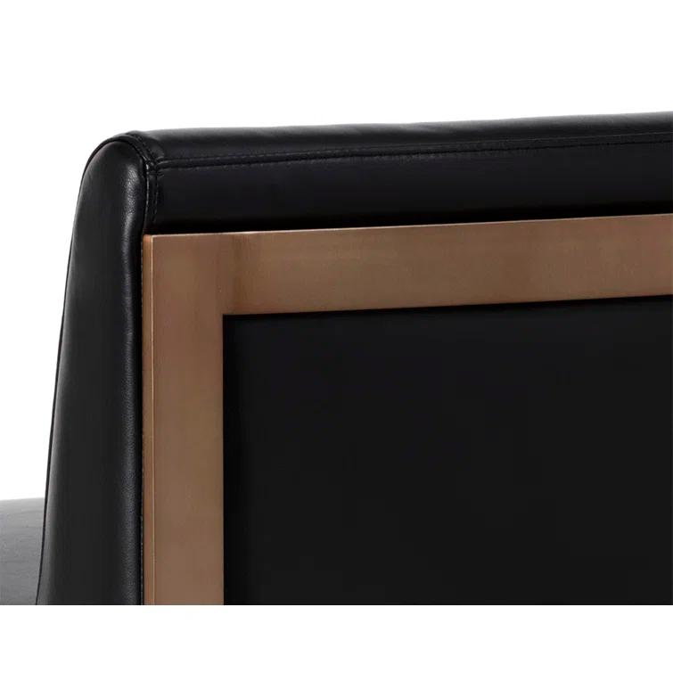 Dean 36'' Antique Brass Black Leather Counter Stool