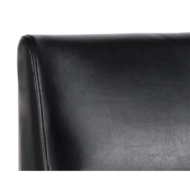 Dean Black Leather and Stainless Steel Counter Stool