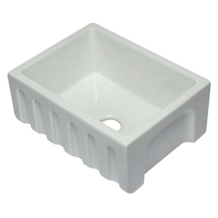 24'' L Flush Single Bowl Fireclay Kitchen Sink