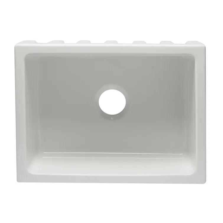 24'' L Flush Single Bowl Fireclay Kitchen Sink
