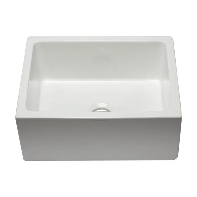24'' L Flush Single Bowl Fireclay Kitchen Sink