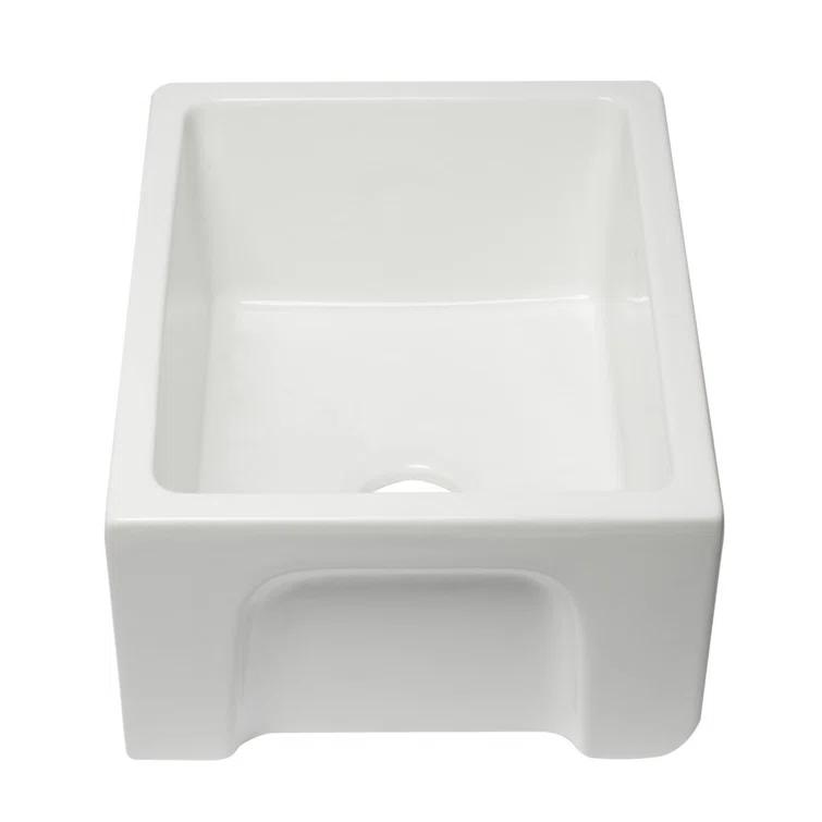 24'' L Flush Single Bowl Fireclay Kitchen Sink
