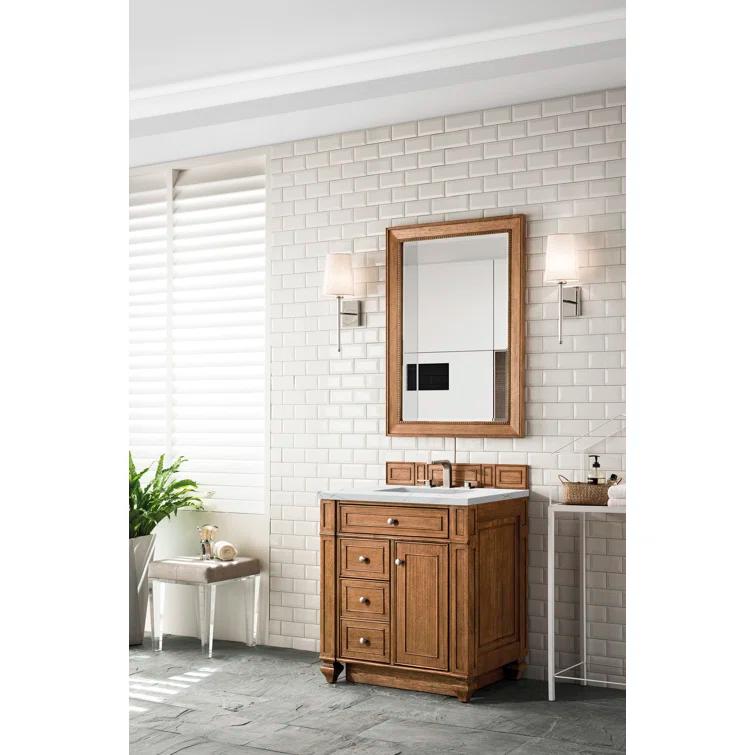 Bristol 30'' Dark Wood Single Vanity with Porcelain Sink