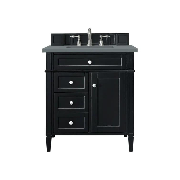 30 in. Single Vanity, Black Onyx with 3 cm Lime Delight Quartz Top