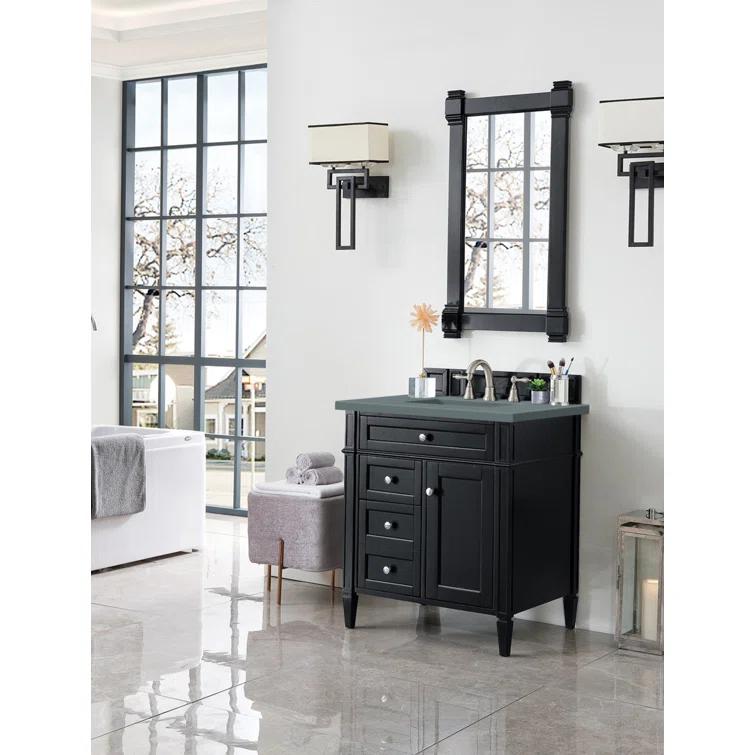 30 in. Single Vanity, Black Onyx with 3 cm Lime Delight Quartz Top