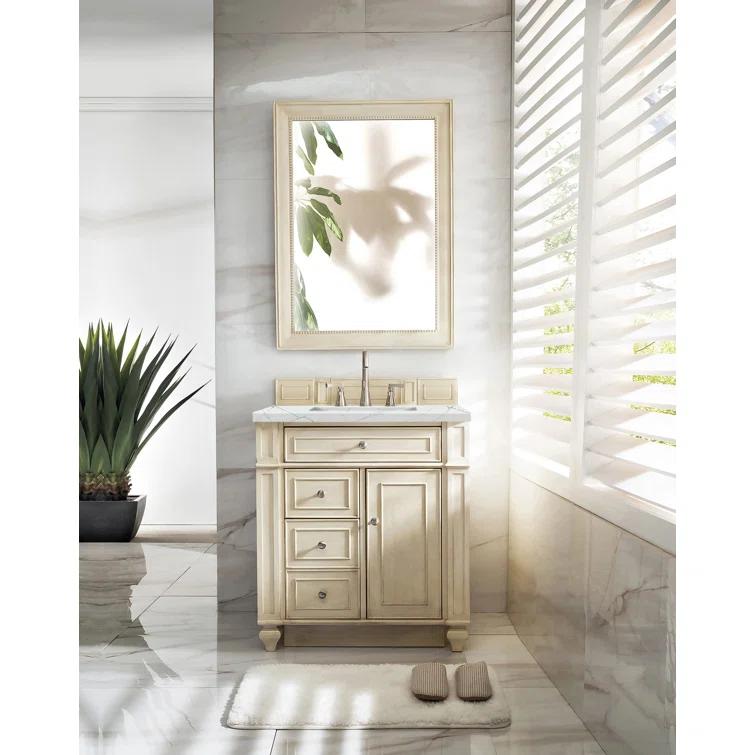 Bristol 30'' Dark Wood Single Vanity with Porcelain Sink