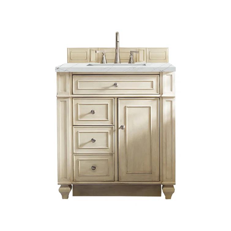 Bristol 30'' Dark Wood Single Vanity with Porcelain Sink