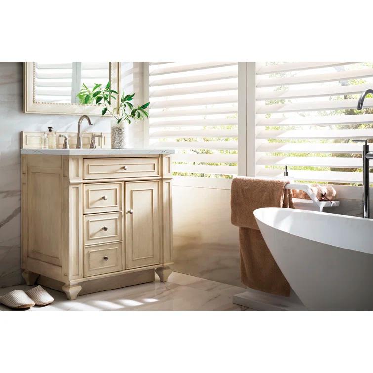 Bristol 30'' Dark Wood Single Vanity with Porcelain Sink