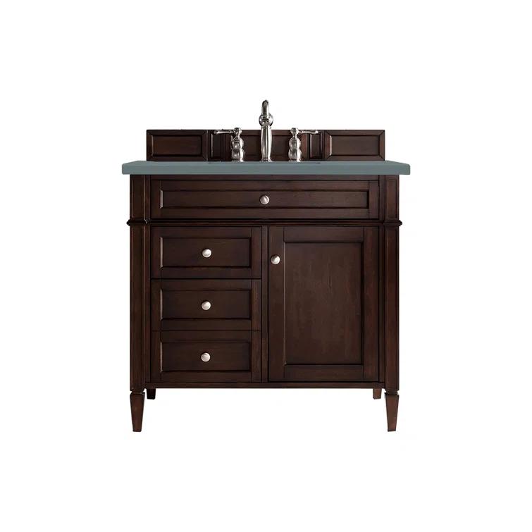Burnished Mahogany Single Vanity with Satin Nickel Hardware