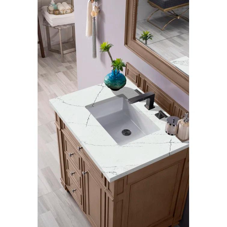 Bristol 30'' Dark Wood Single Vanity with Porcelain Sink
